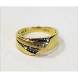 14 k Gelb- und Weißgold Ring mit Diamanten, 2,6 gr., Gr. 47