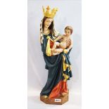 Holzfigur 'Maria mit Kind', farbig gefaßt, H 62 cm
