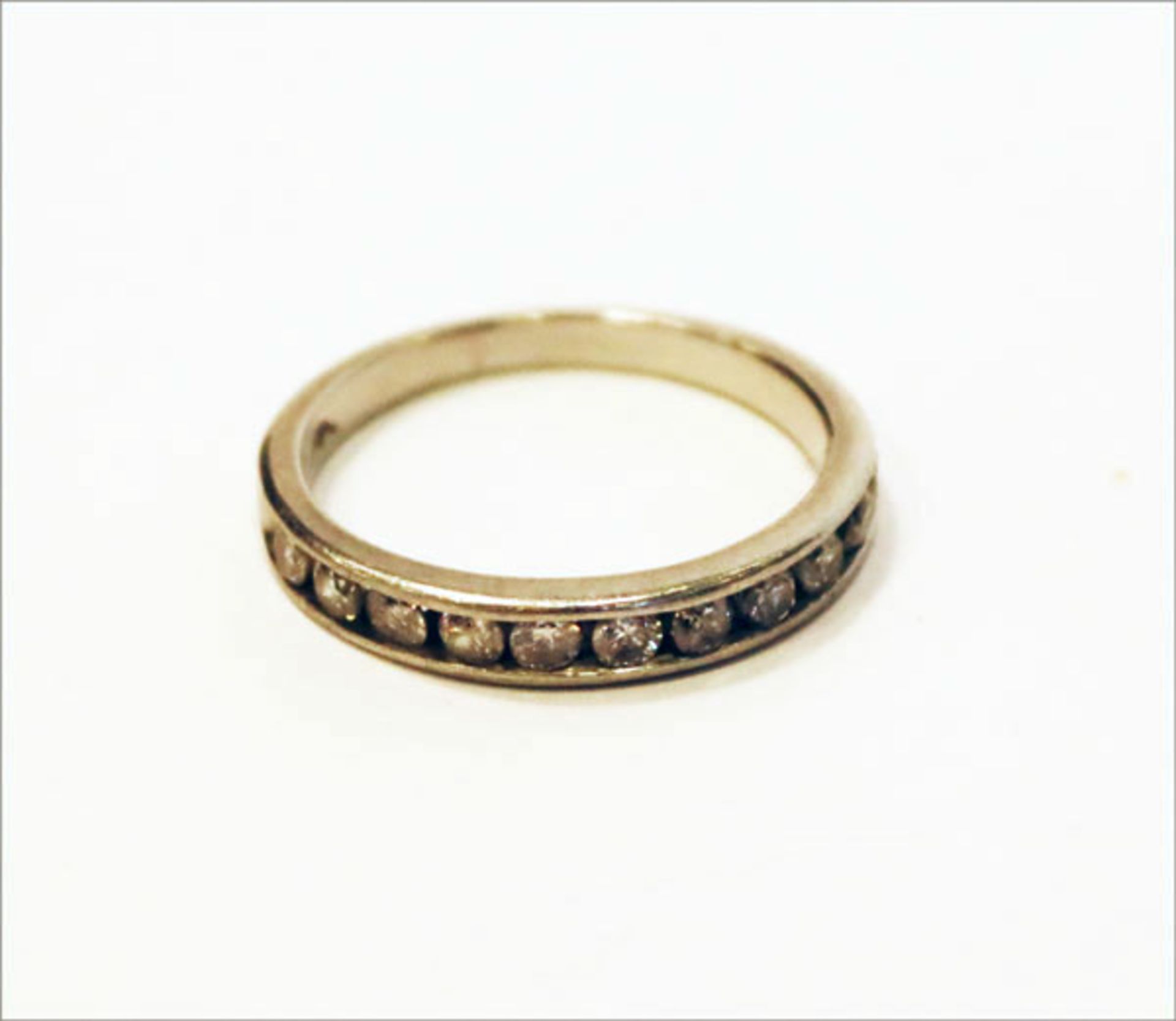 Platin Ring mit 11 Diamanten, 3 gr., Gr. 49