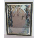 Entwurf für Titelblatt 'Jugend', Erich Erler , * 1870 + 1946, unter Glas gerahmt, incl. Rahmen 86 cm