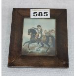 Medaillonbild 'Napoleon zu Pferd', undeutlich signiert, unter Glas gerahmt, Rahmen berieben, incl.
