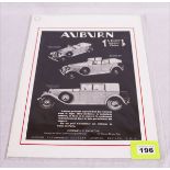 Plakat 'Auburn Automobile Company', published 1928, in Passepartout, 45 cm x 32,5 cm