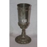 Zinn Pokal 'M.C.M. 1910 Bahnrennen Bad Aibling K15 1. Preis', teils reliefiert, H 33 cm,