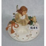 Goebel Teelichthalter mit Engel, Nr. 44 027, H 11,5 cm, D 13,5 cm