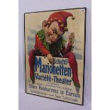 Plakat 'Schichtl's Marionetten-Variéte-Theater', Deutschlands grösstes u. vornehmstes