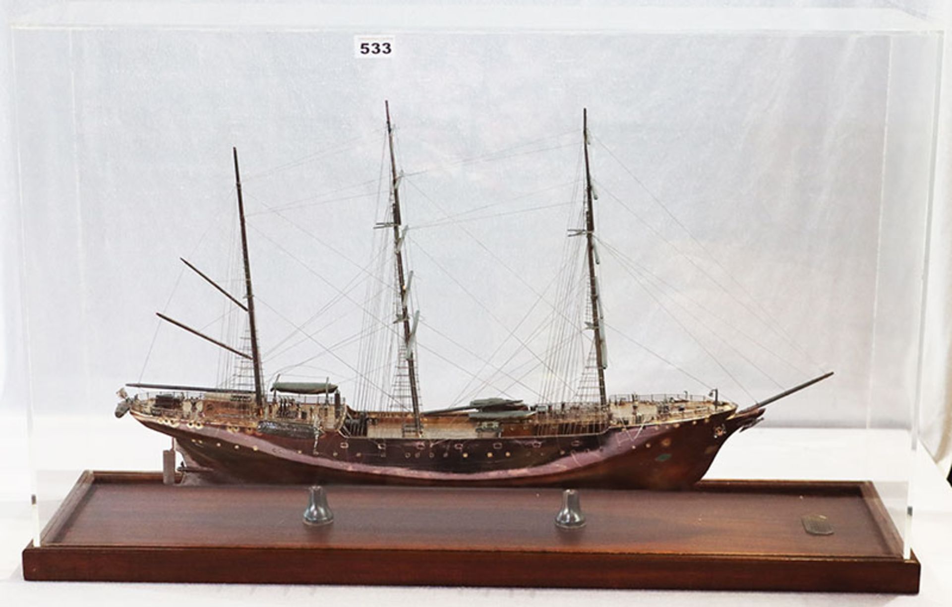 Metall Modellschiff, Dreimastbark 'Corch Fock', Schulschiff des Bundesmarine Blohm & Voss,