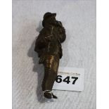 Bronzefigur 'Jäger', H 11,5 cm, teils beschädigt