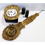 Comtoise Uhr, Briant á Champigné, mit Pendel und 2 Gewichten, Funktion nicht geprüft, Uhr H 45 cm, B