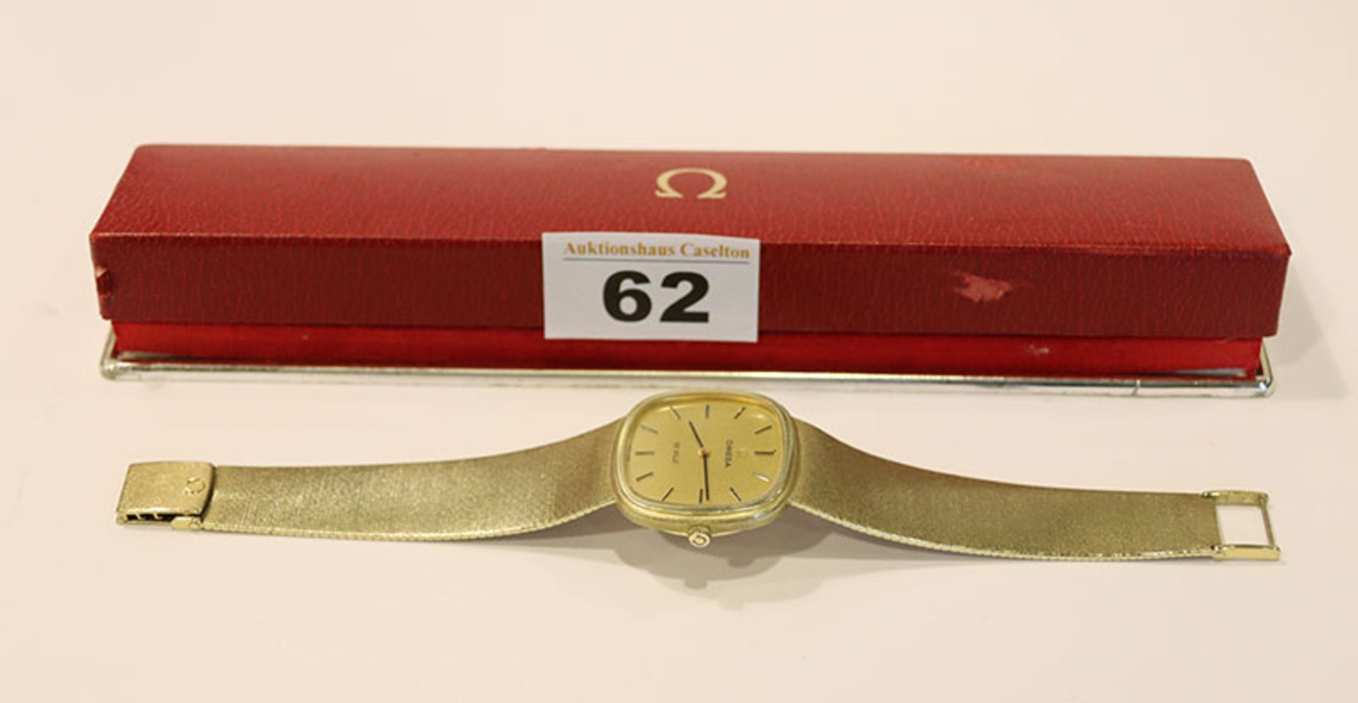 Omega De Ville Herren-Armbanduhr 14 k Gelbgold, 64 gr. Gewicht ohne Werk, intakt, in Originaletui