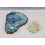 Mineralien-Konvolut, Bergkristall und blauer Achat