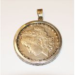 Silber Dollar, USA, gefaßt, 29 gr.