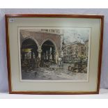 Farbradierung 'Venedig', signiert Luigi Kasimir, österreichischer Maler und Graphiker, * 1881 Pettau
