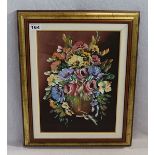 Gemälde ÖL/Malkarton 'Blumen in Vase', undeutlich signiert, gerahmt, incl. Rahmen 52 cm x 42 cm