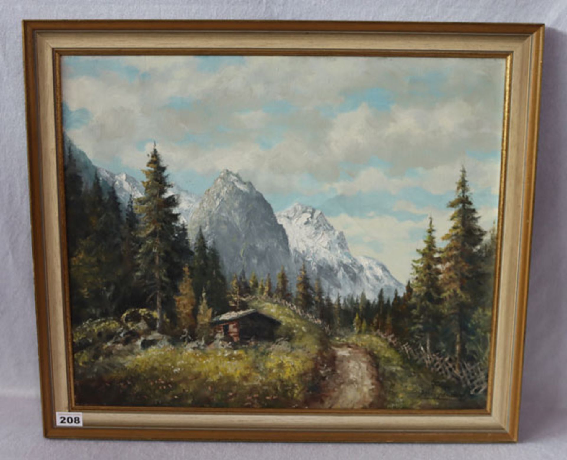 Gemälde ÖL/LW 'Hochgebirgs-Szenerie', signiert Franz Krippendorf, * 1907 Innsbruck + 1982 München,