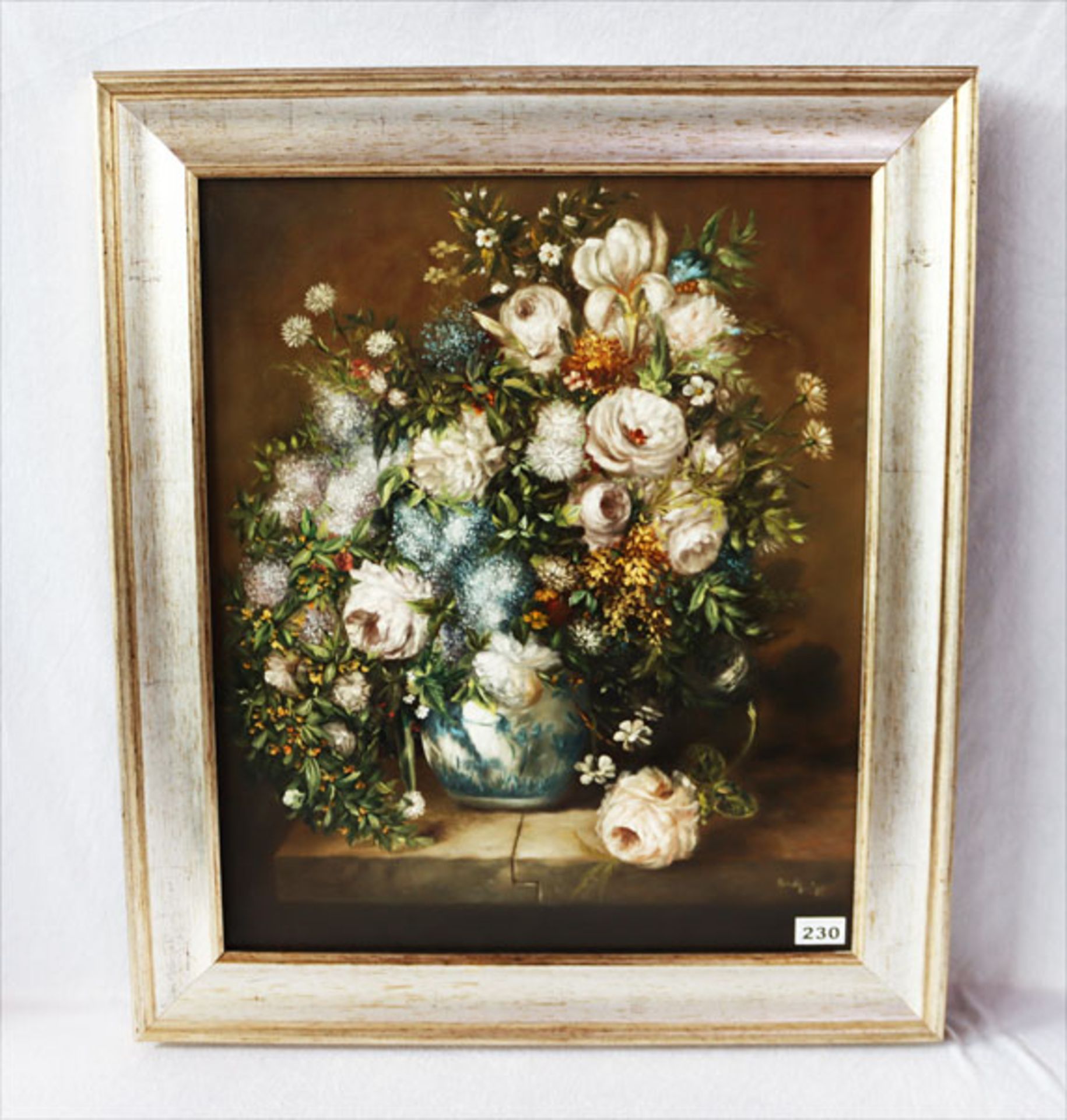 Gemälde ÖL/LW 'Blumenstrauß in Vase', signiert Herdin 81, Radtke, * 1943 Korsze/Polen, tätig in