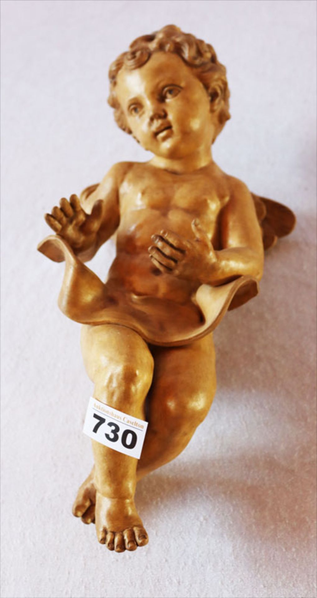 Keramik Figur 'Engel', braun bemalt, H 34 cm
