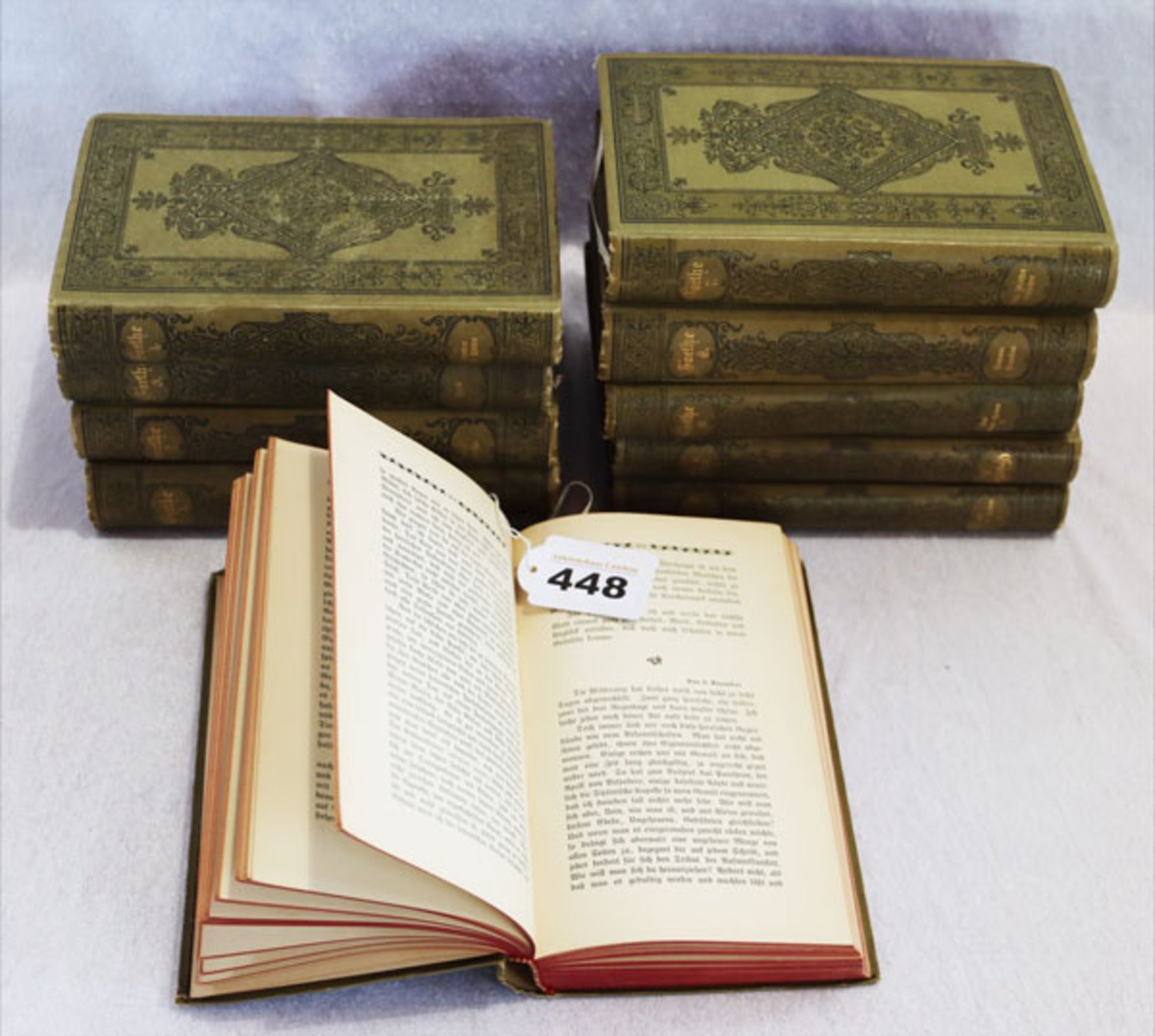 10 Bände 'Goethes Werke', Leipzig 1889, Alters- und Gebrauchsspuren