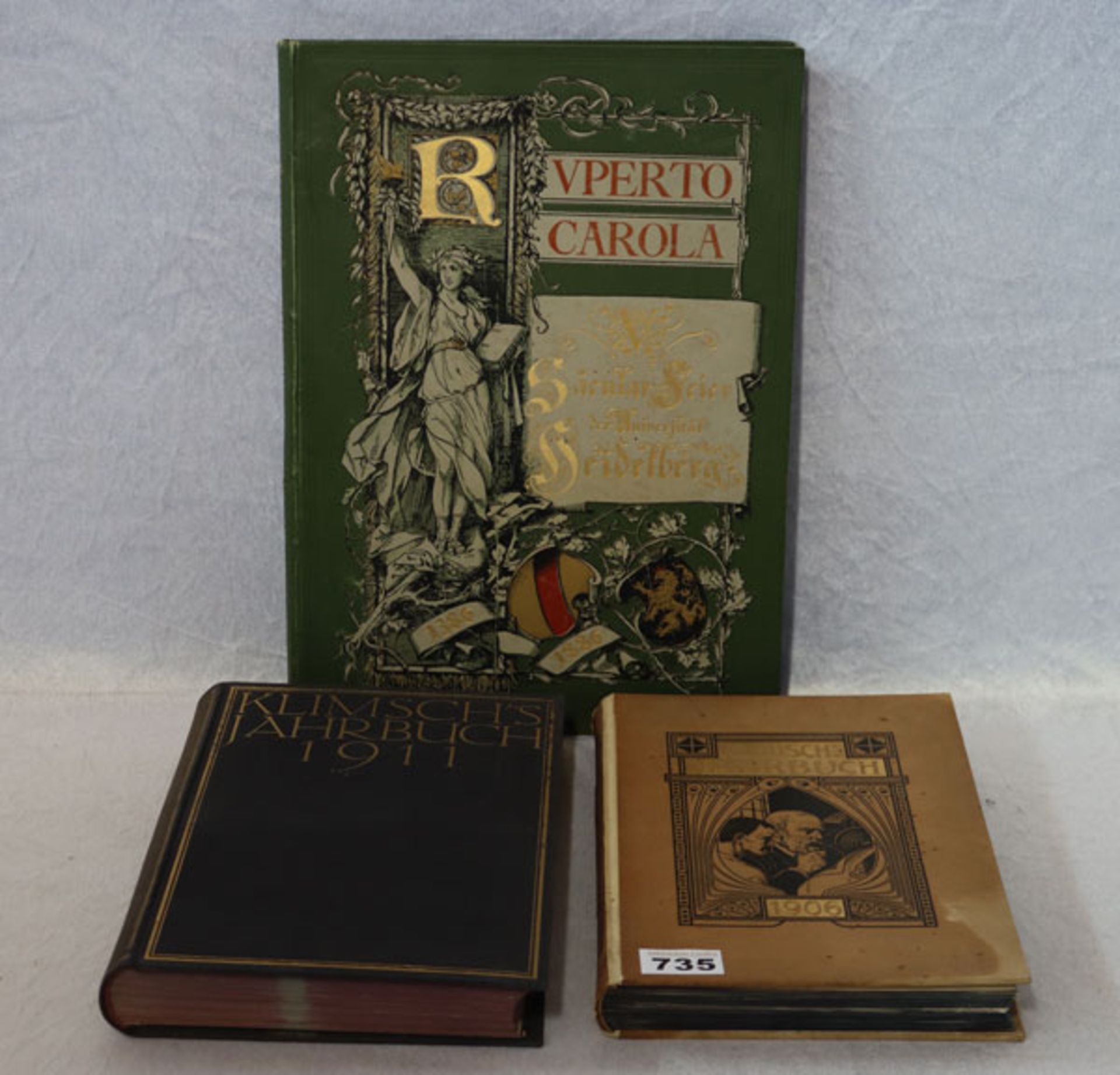 Bücher-Konvolut: Klimschs Jahrbuch 1906 und 1911, und Säcular-Feier der Universität Heidelberg,
