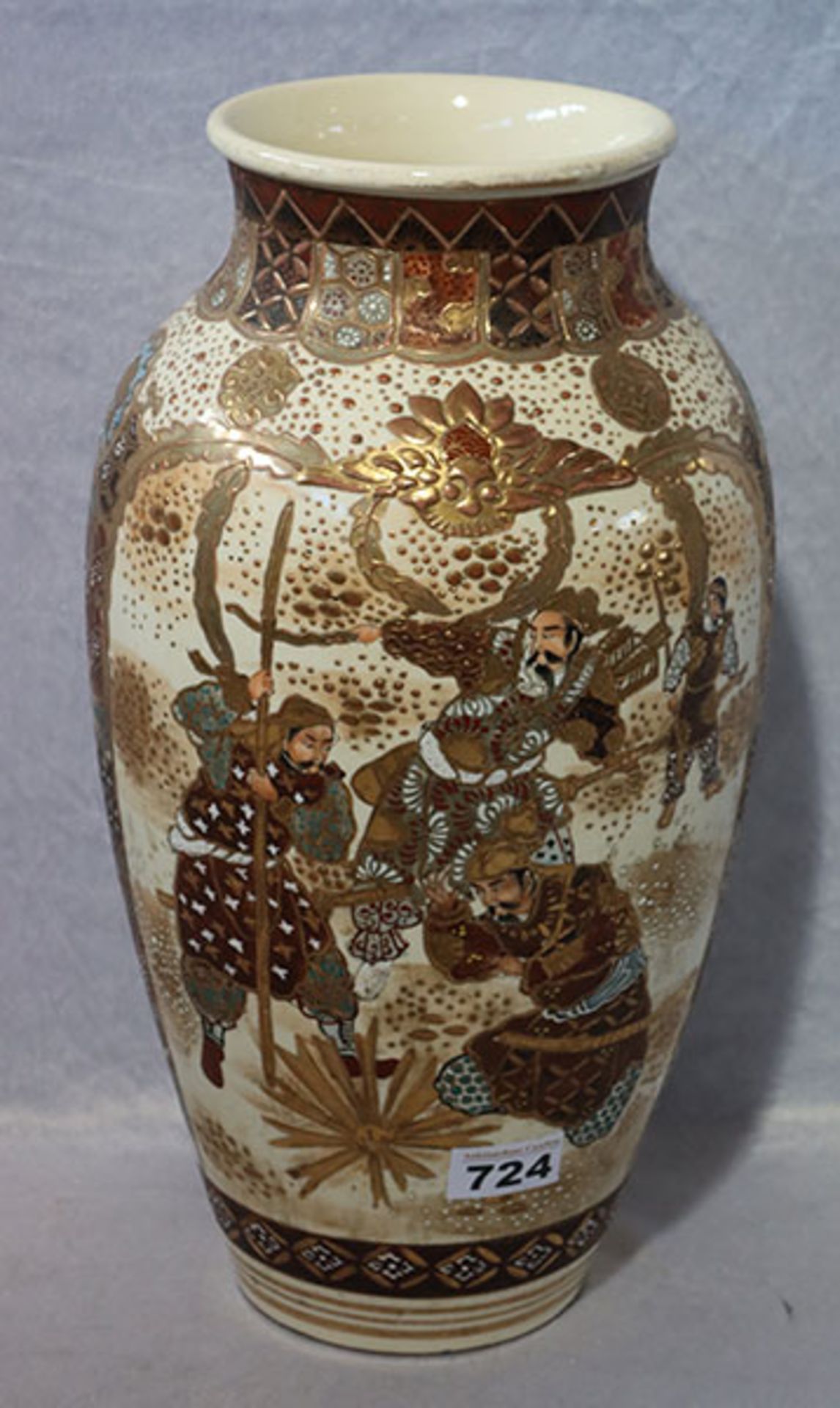 Satsuma Vase, H 40 cm, D 20 cm, Gebrauchsspuren