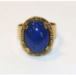 8 k Gelbgold Ring mit Lapislazuli, 6,37 gr., Gr. 56