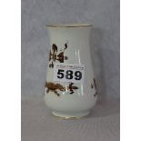 Meissen Blumenvase mit braunem, goldgeschuppten Drachen, Goldrand, 1. Wahl mit Petermann-Strich, H