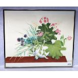 Pastell 'Wiesenblumen', signiert Ilse Greif 88, unter Glas gerahmt, incl. Rahmen 51 cm x 61 cm