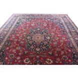 Orient-Teppich, Meshed, rot/blau/bunt, Gebrauchsspuren, 390 cm x 300 cm