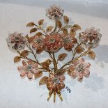 Dekorative Wandlampe in floralem Dekor, Funktion nicht geprüft, 47 cm x 42 cm, Gebrauchsspuren