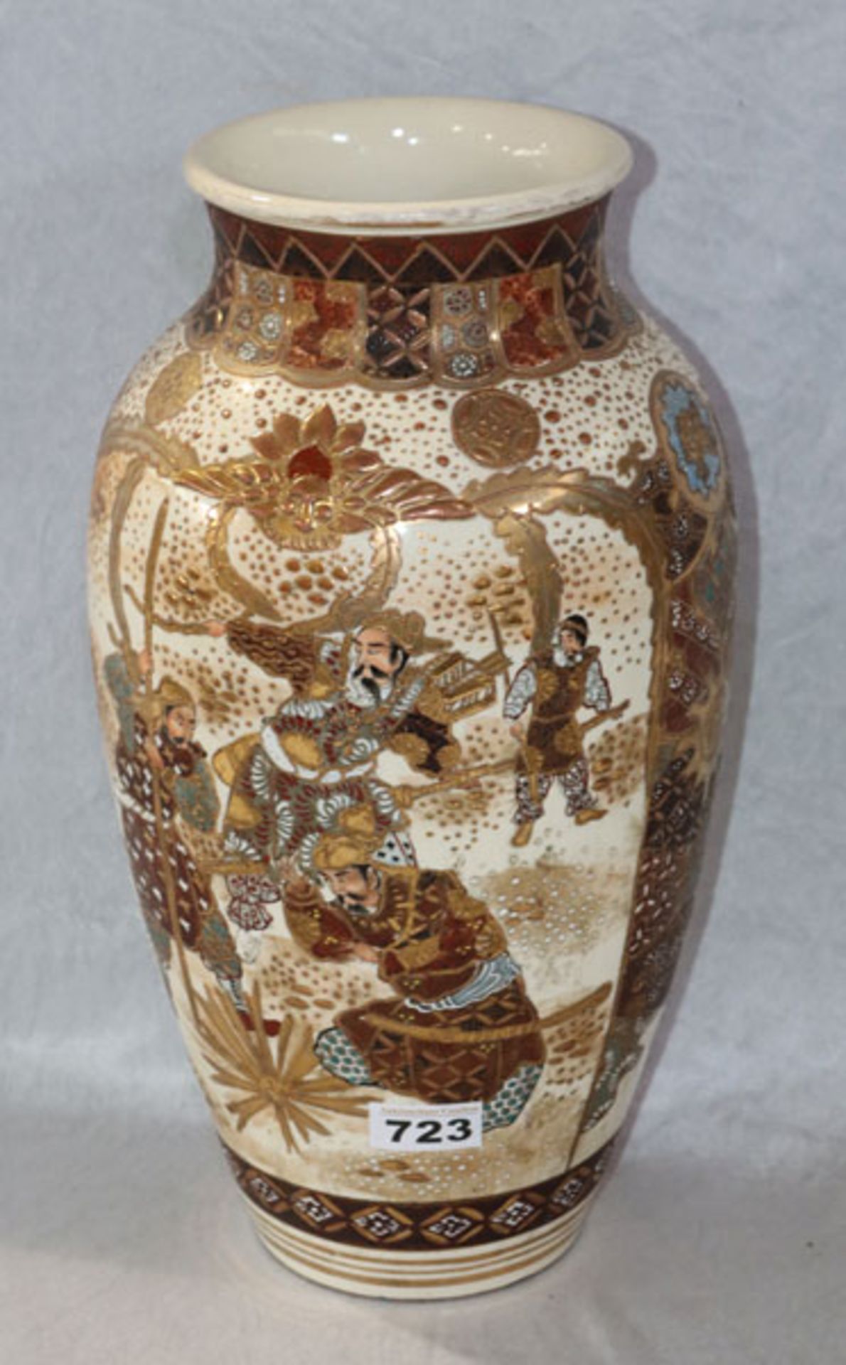 Satsuma Vase, H 40 cm, D 20 cm, Gebrauchsspuren