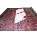 Teppich, Sarough, rot/blau/bunt, Gebrauchsspuren, 551 cm x 372 cm