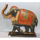 Metallobjekt 'Elefant', farbig bemalt, H 60 cm, B 70 cm, Altersspuren