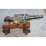 Modell Kanone um 1900, Holz/Metall, H 40 cm, B 87 cm, kein Versand, Abholung oder Versand per