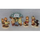 Konvolut: 2 Goebel Hummelfiguren: Brüderlein und Schwesterlein auf dem Markt, H 10,5 cm, Mags`t