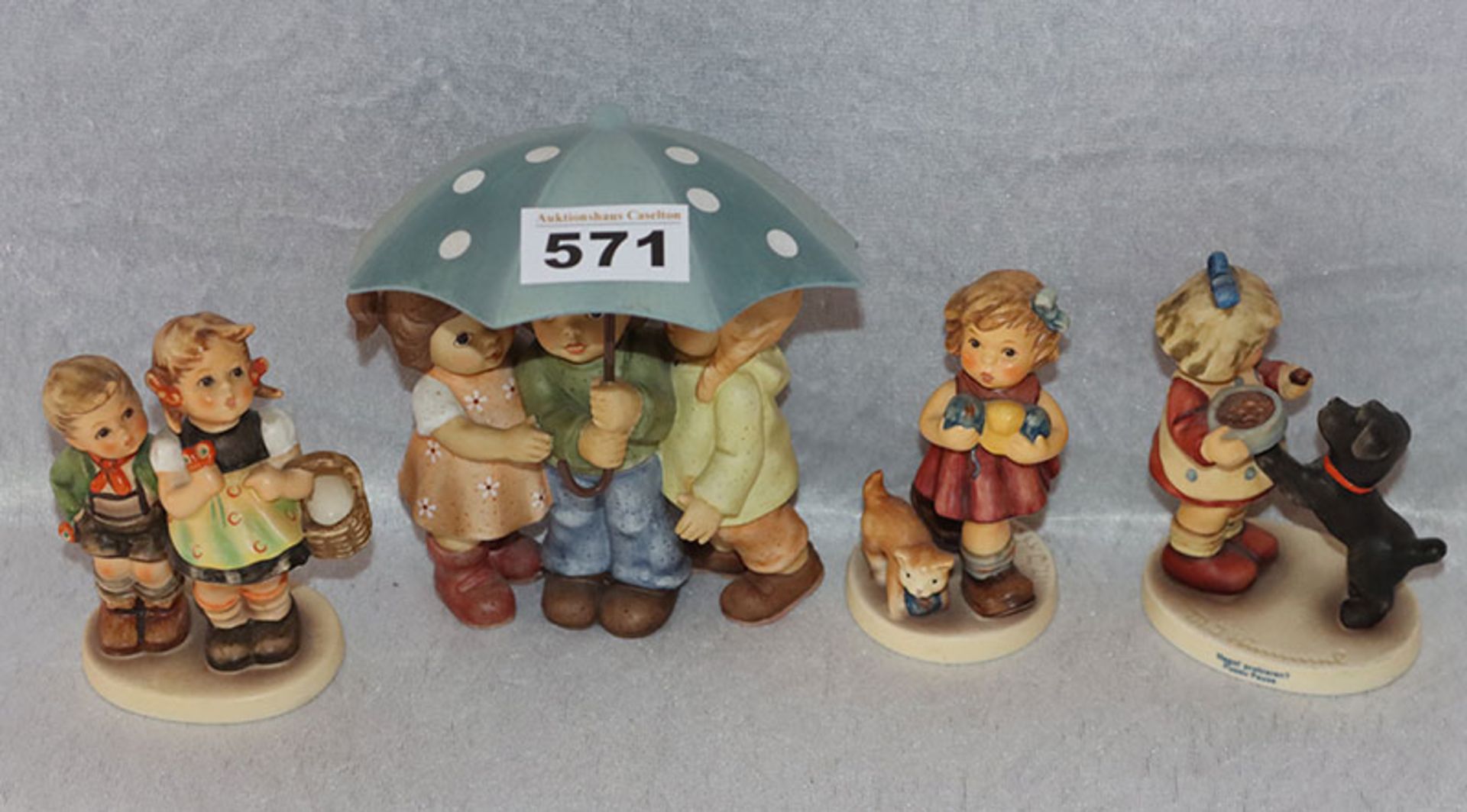 Konvolut: 2 Goebel Hummelfiguren: Brüderlein und Schwesterlein auf dem Markt, H 10,5 cm, Mags`t