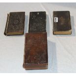 Konvolut von 4 religiösen Büchern, stark beschädigt, Alters- und Gebrauchsspuren