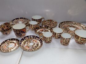 11 pieces of Royal Crown Derby Japan pattern No. 2451 tea china and nine other pieces. (20)