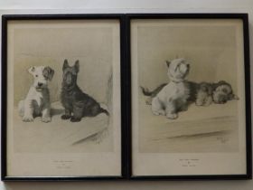 A pair of Cecil Aldin dog prints, 9" x 7". (2)