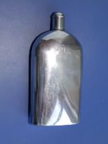 A small plain Regency silver hip flask with stopper - London 1813, 4.75".