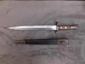 A Victorian P1888 Lee-Metford Mk1 2nd type bayonet with 12" blade - date mark 1890.