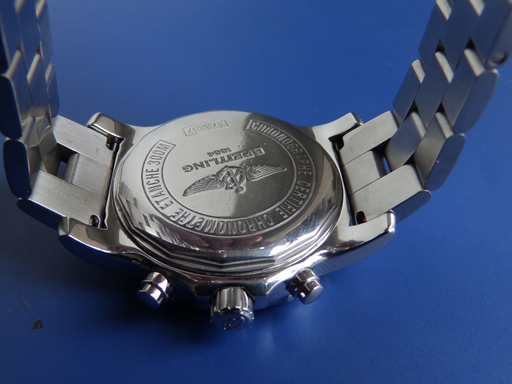 A boxed gent's stainless steel Breitling Colt Chronograph II bracelet wrist watch, the black dial - Image 7 of 9