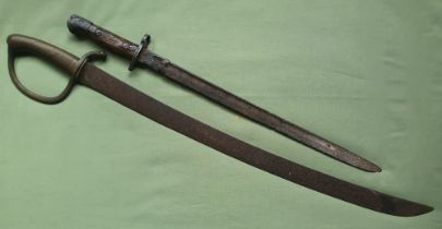 A 19thC sword dated 1876 and a WWI bayonet. (2)