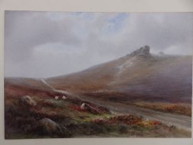 W. H. Dyer - watercolour - Moorland view, signed, 9.5" x 14" - unframed.