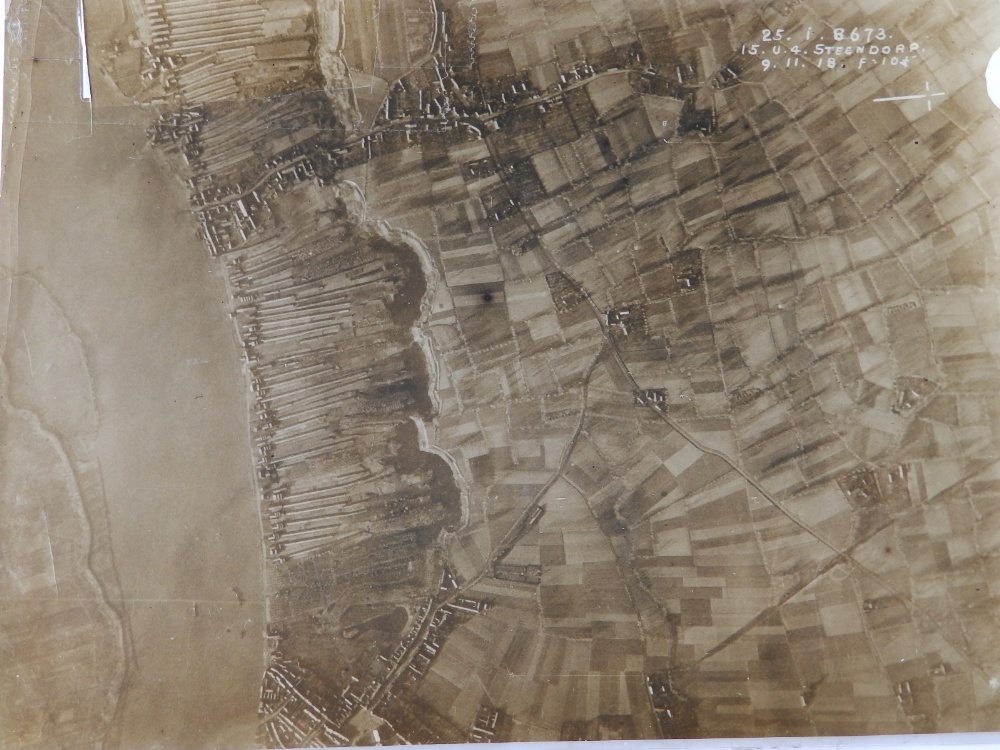 Three WWI RAF reconnaisance photographs taken over Belgium on 9th & 10th November 1918, one - Image 3 of 4