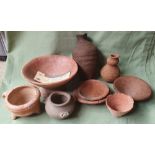 A collection of pre-Colombian and other pottery artefacts.