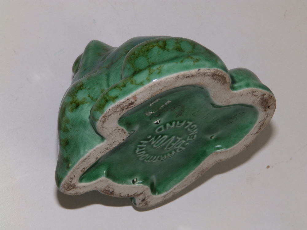 A green Glazed Dartmouth Pottery frog ashtray, 4" across. - Image 2 of 3