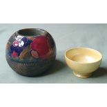 A Moorcroft Pomegranate pattern match holder & lustre bowl - Moorcroft Burslem 1914. (2)