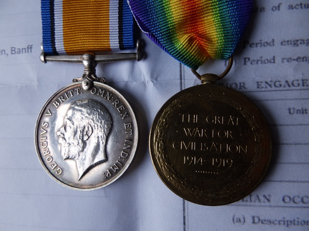 A WWI RAF medal pair, War & Victory Medals awarded to 114710 Pte 1 R. Smith, also served in RFC, - Image 2 of 2