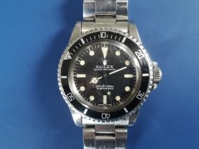 A boxed 1970's gent's stainless steel Rolex Oyster Perpetual Submariner wrist watch with black