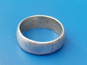 An antique white metal posy ring - 'Love Ever'. Finger size M/N.