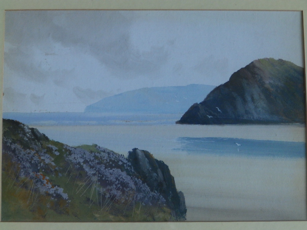 Reginald Daniel Sherrin (1891-1971) - a pair of gouaches - Moorland & Coastal views, signed, 10" x - Image 3 of 5